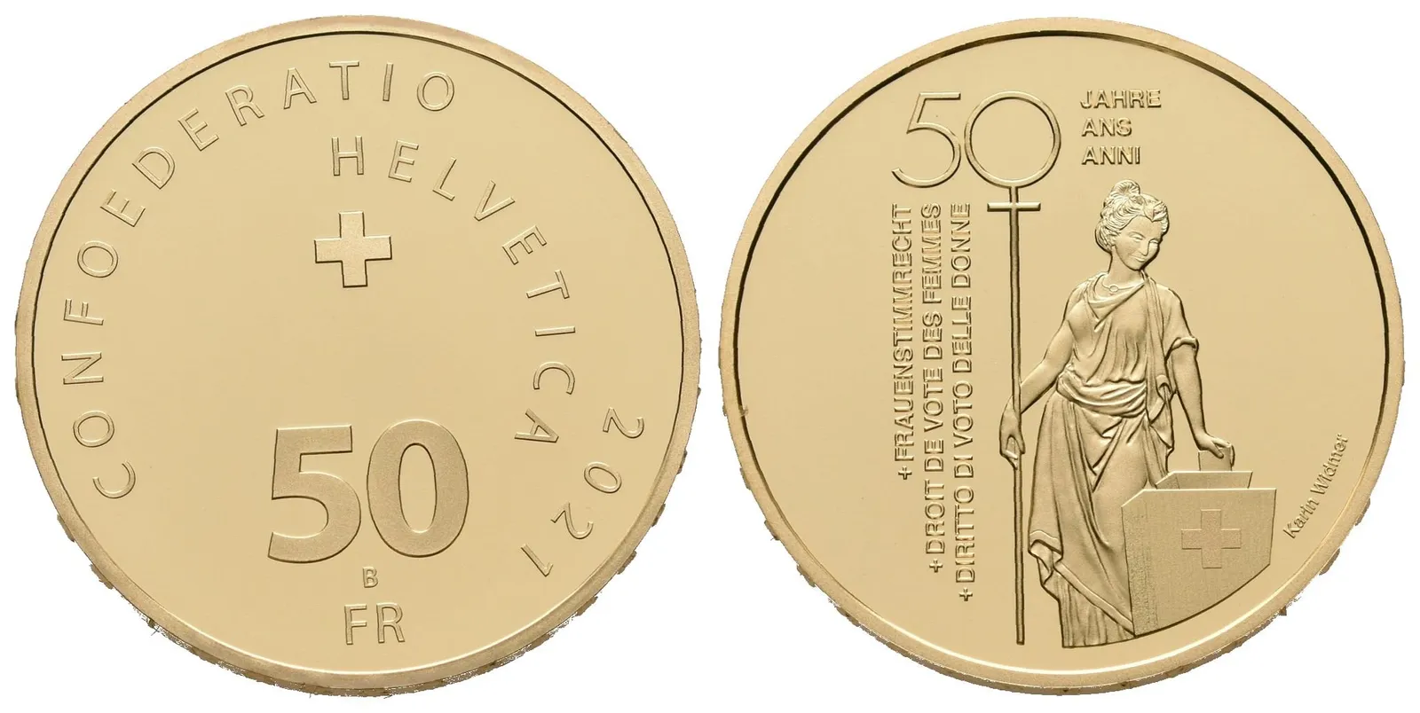 Švýcarsko, 50 Frank 2021 - Ženské volební právo
