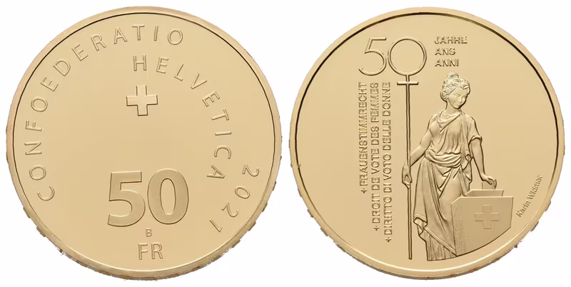 Švýcarsko, 50 Frank 2021 - Ženské volební právo