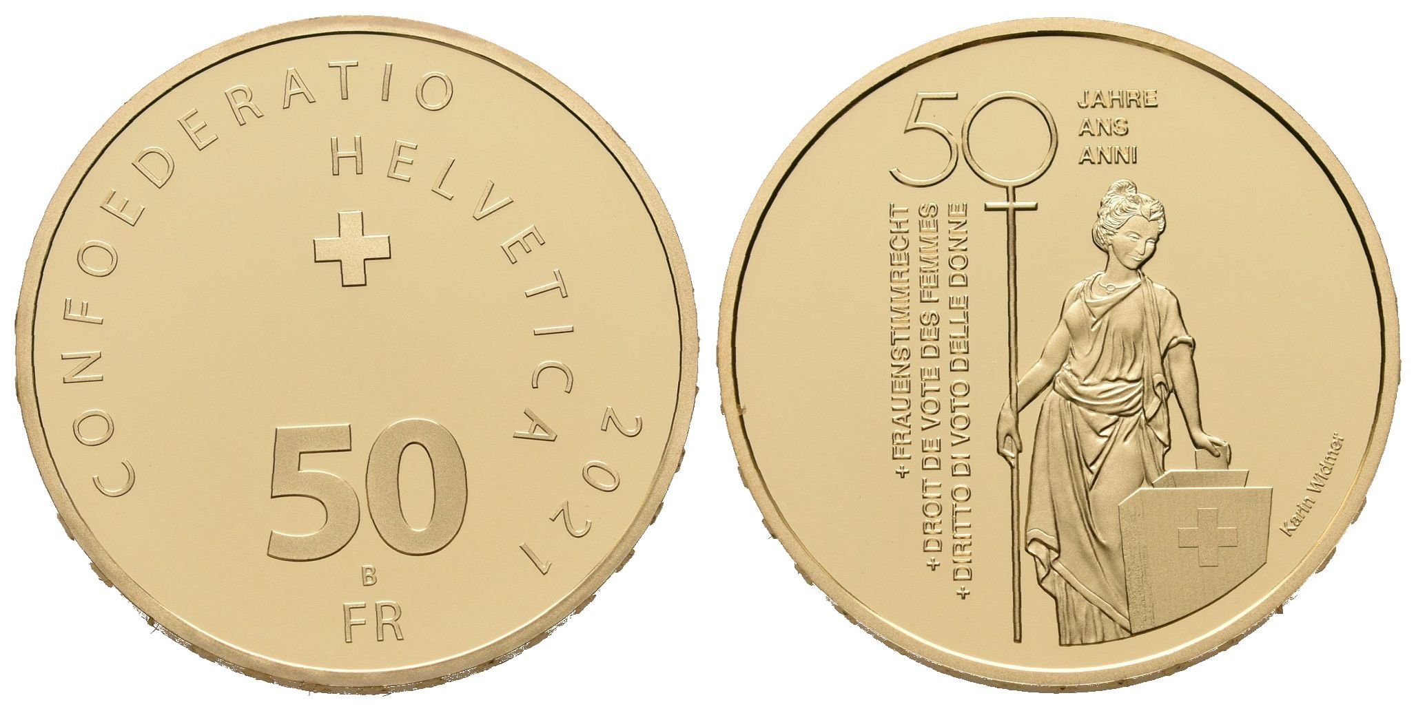 Švýcarsko, 50 Frank 2021 - Ženské volební právo