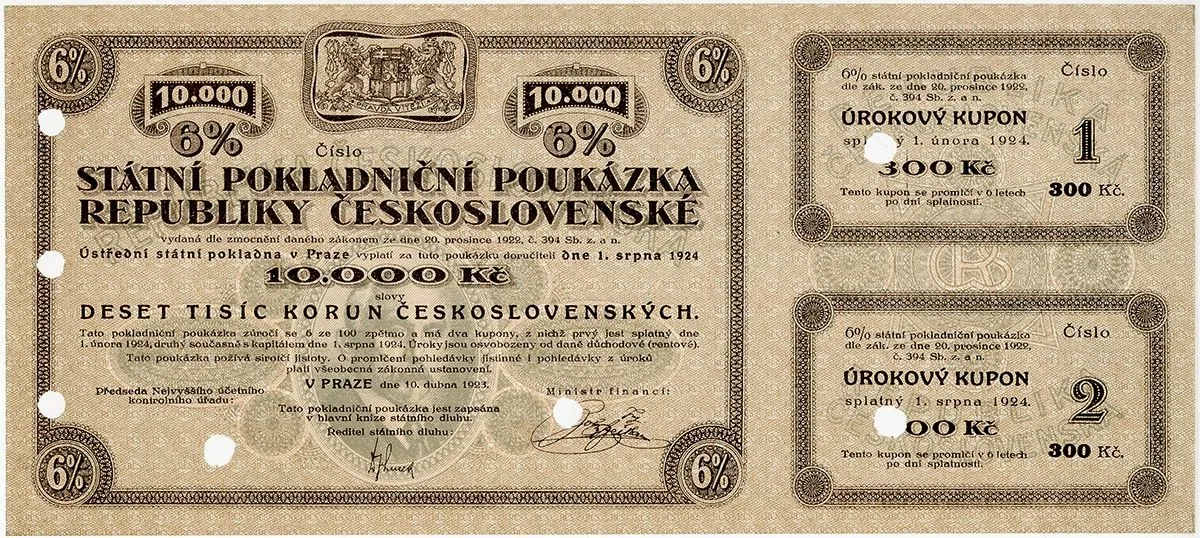 Státní pokladniční poukázky, 1919 - 1939 — 1