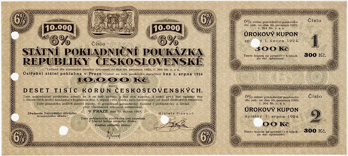 Státní pokladniční poukázky, 1919 - 1939 — 1