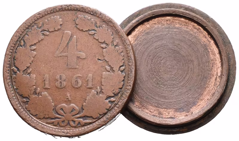 4 Krejcar 1861 A - Šroubovací