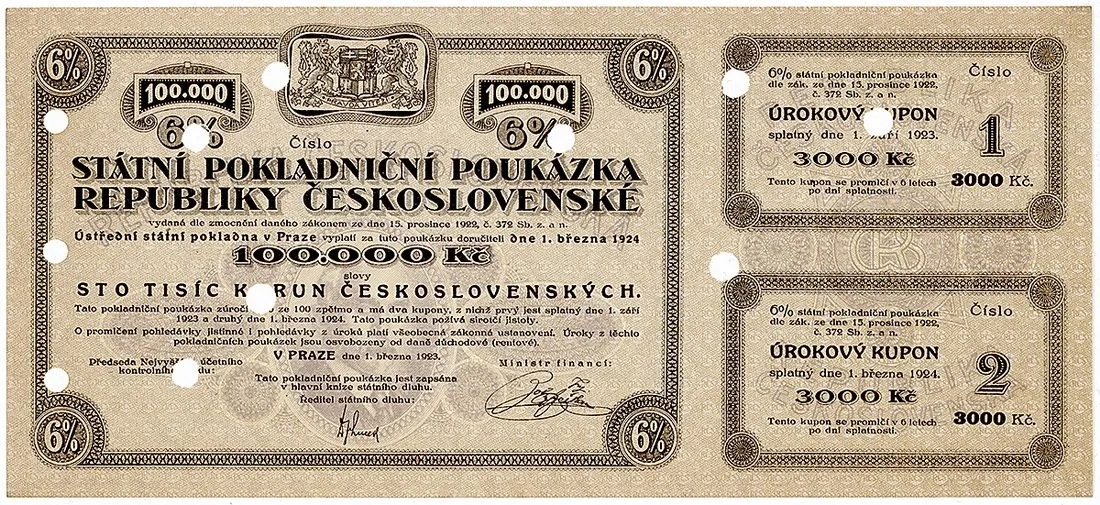 Státní pokladniční poukázky, 1919 - 1939 — 1