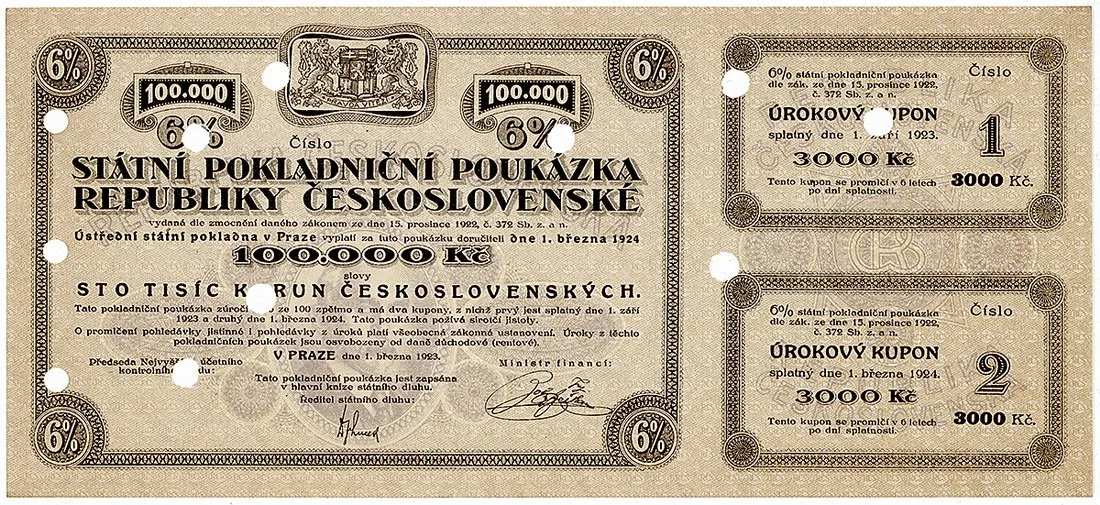 Státní pokladniční poukázky, 1919 - 1939 — 1