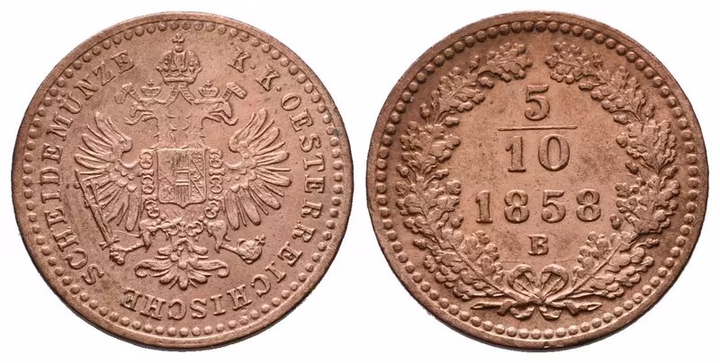5/10 Krejcar 1858 B