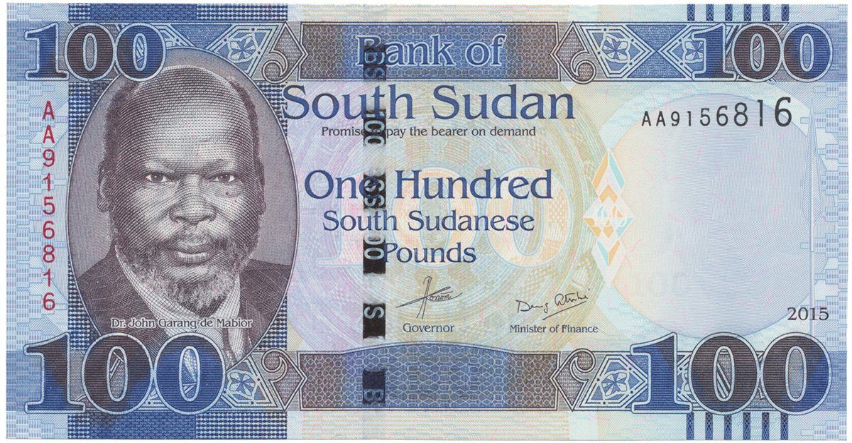 Súdán Jižní, 100 Sudanese Pounds 2015, P.15a