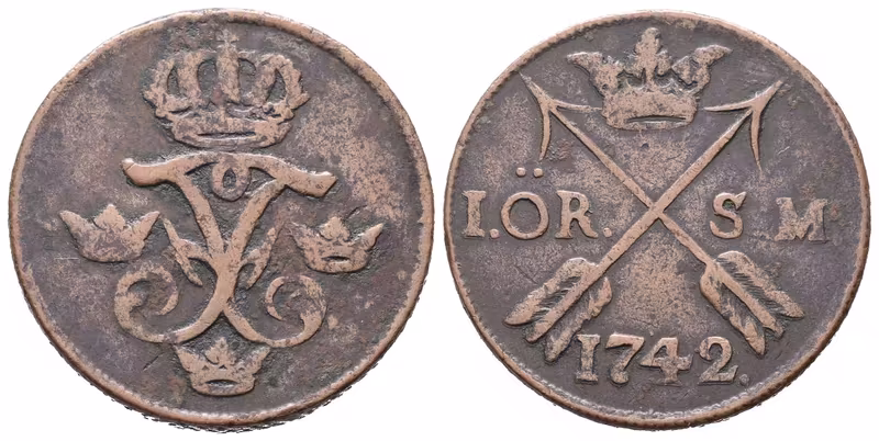 Švédsko, 1 Öre SM 1742
