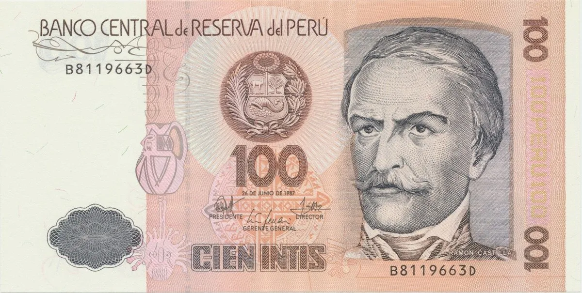 Peru, 100 Intis 1987, P.133