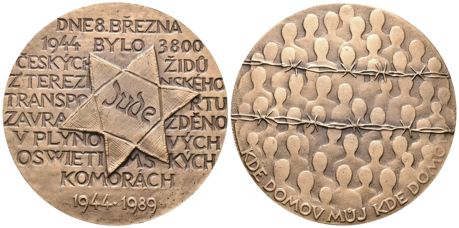 AE Medaile 1989 - Terezínský transport 1944. Skupina osob za ostnatým — 1