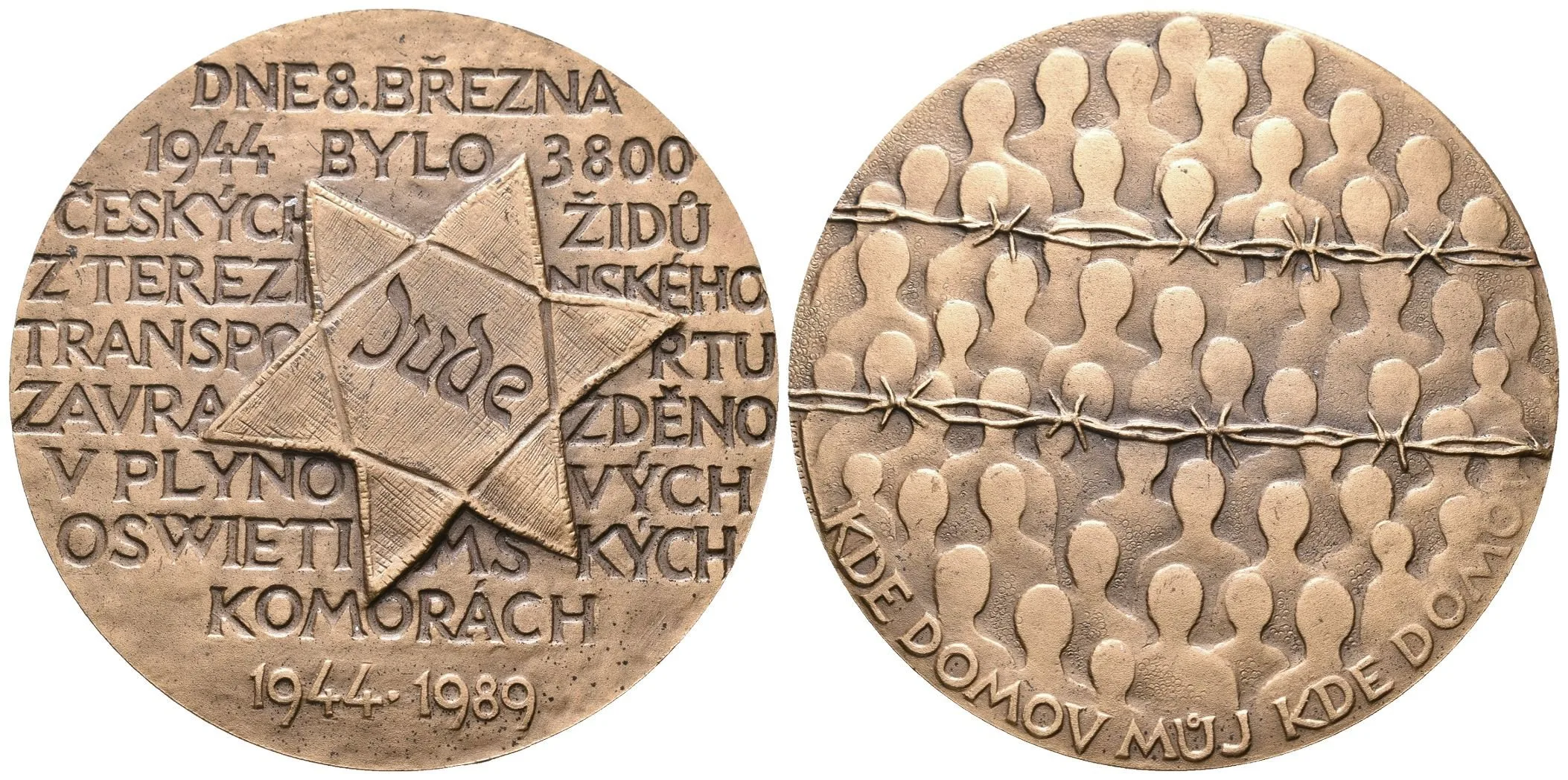 AE Medaile 1989 - Terezínský transport 1944. Skupina osob za ostnatým — 1