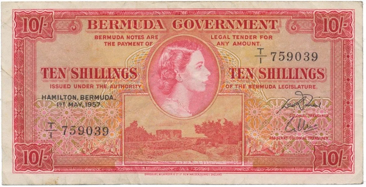 Bermudy, 10 Shillings 1957, P.19b