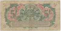 Velká Británie, 5 Shillings (1946), BAF - vojenské vydání, P.M13a - fotografie 2