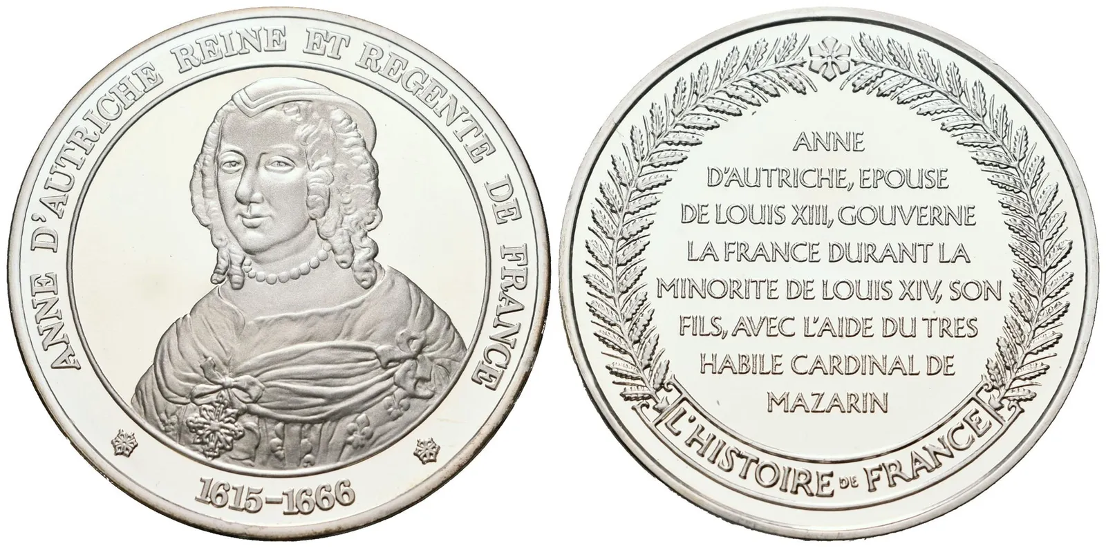 Francie - AR Medaile b.l. - Anne d'Autriche