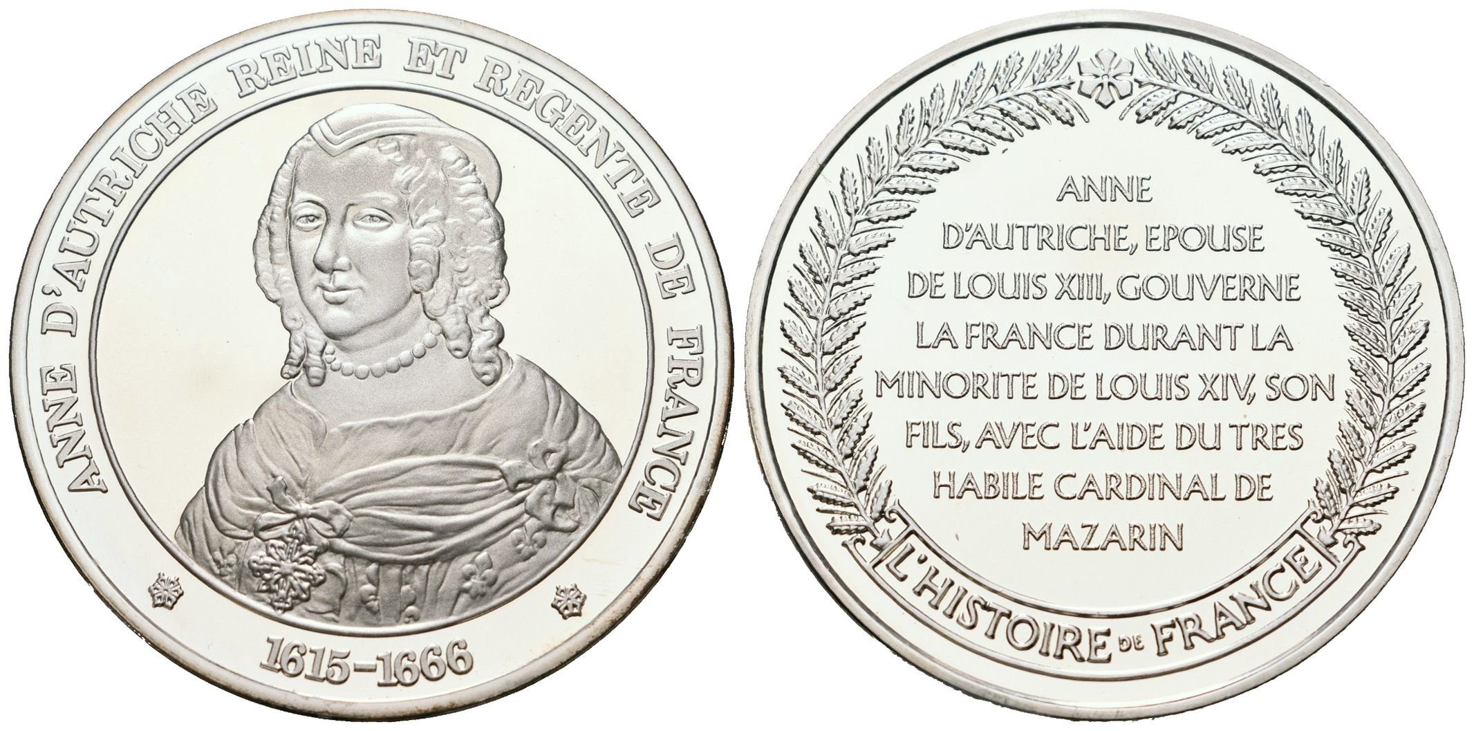 Francie - AR Medaile b.l. - Anne d'Autriche