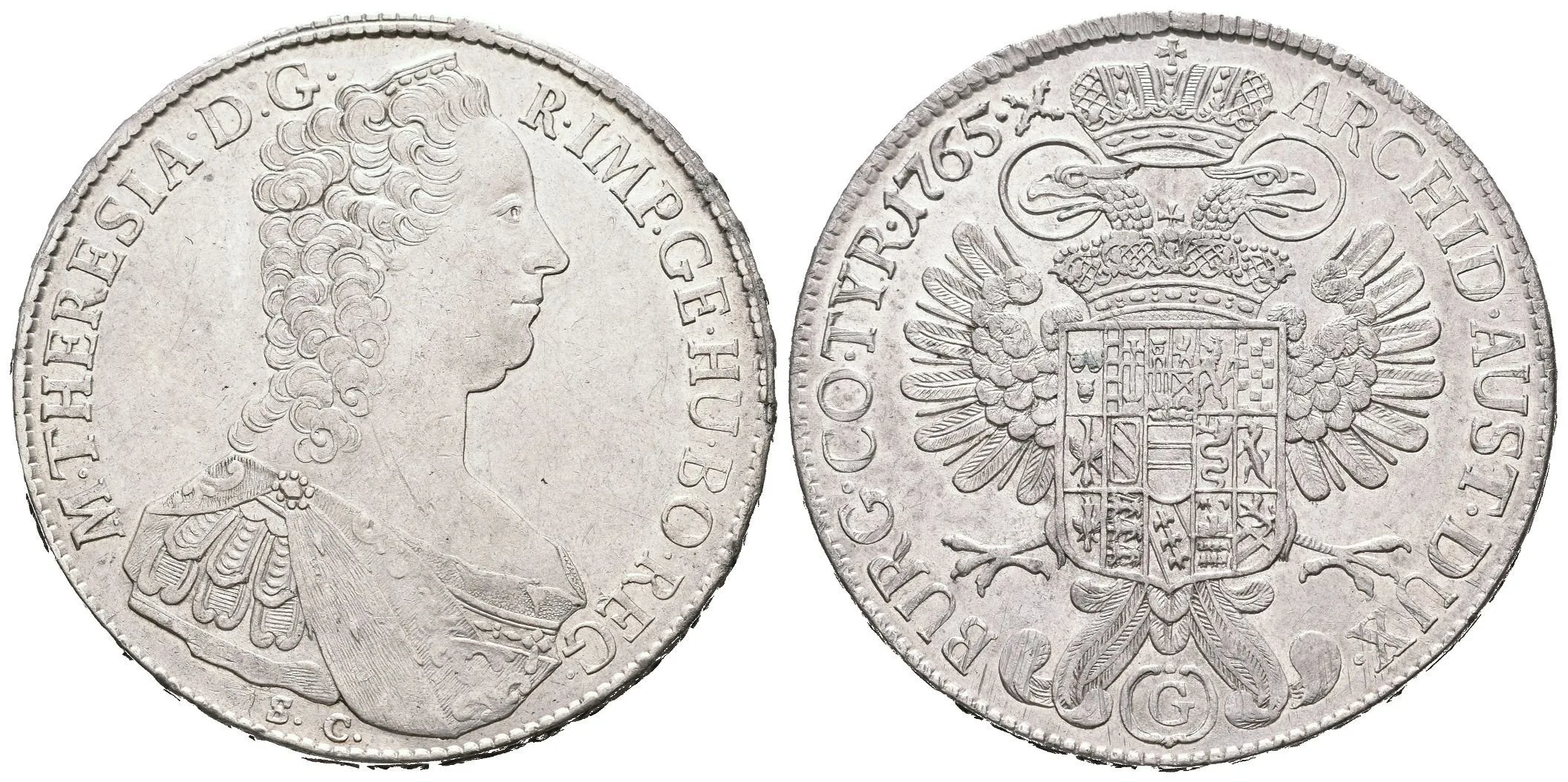 Tolar 1765 G, Günzburg, Dav.1147, KM.15, krásná zachovalost, — 1