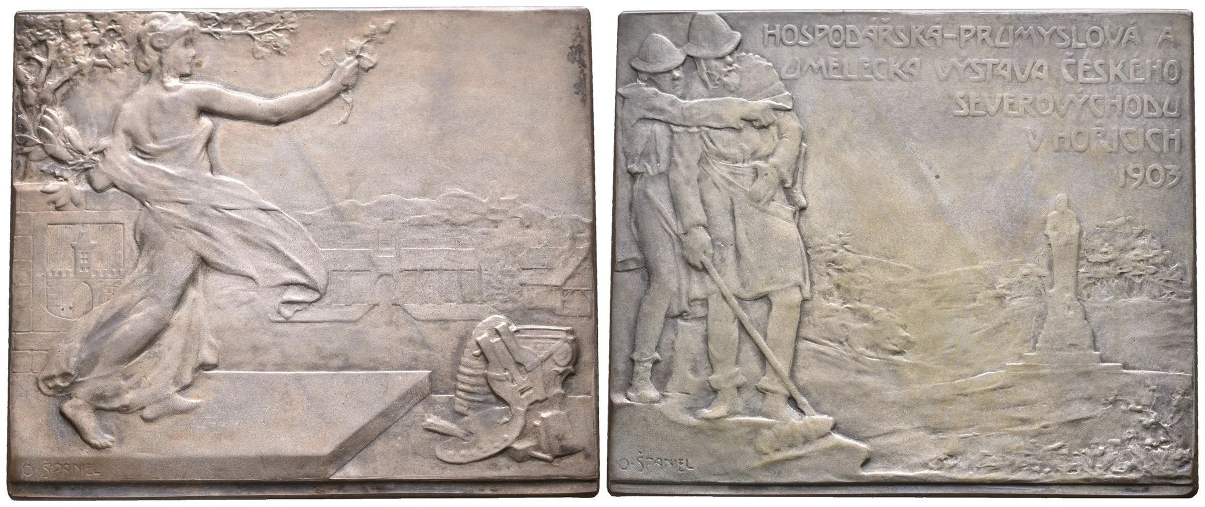 AE Plaketa 1903 (O. Španiel) - Hospodářská, průůmyslová a umělecká výstava českého — 1