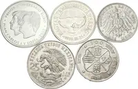 Soubor stříbrných mincí - 10 Euro 2003 a 100 Pesetas 1966, Španělsko, — 2