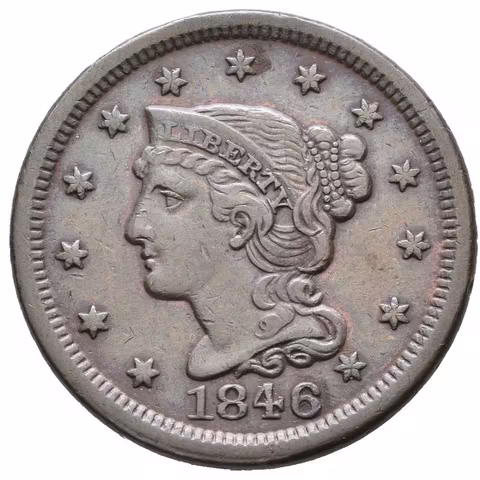 1 Cent 1846, KM.67, tmavá patina, rysky