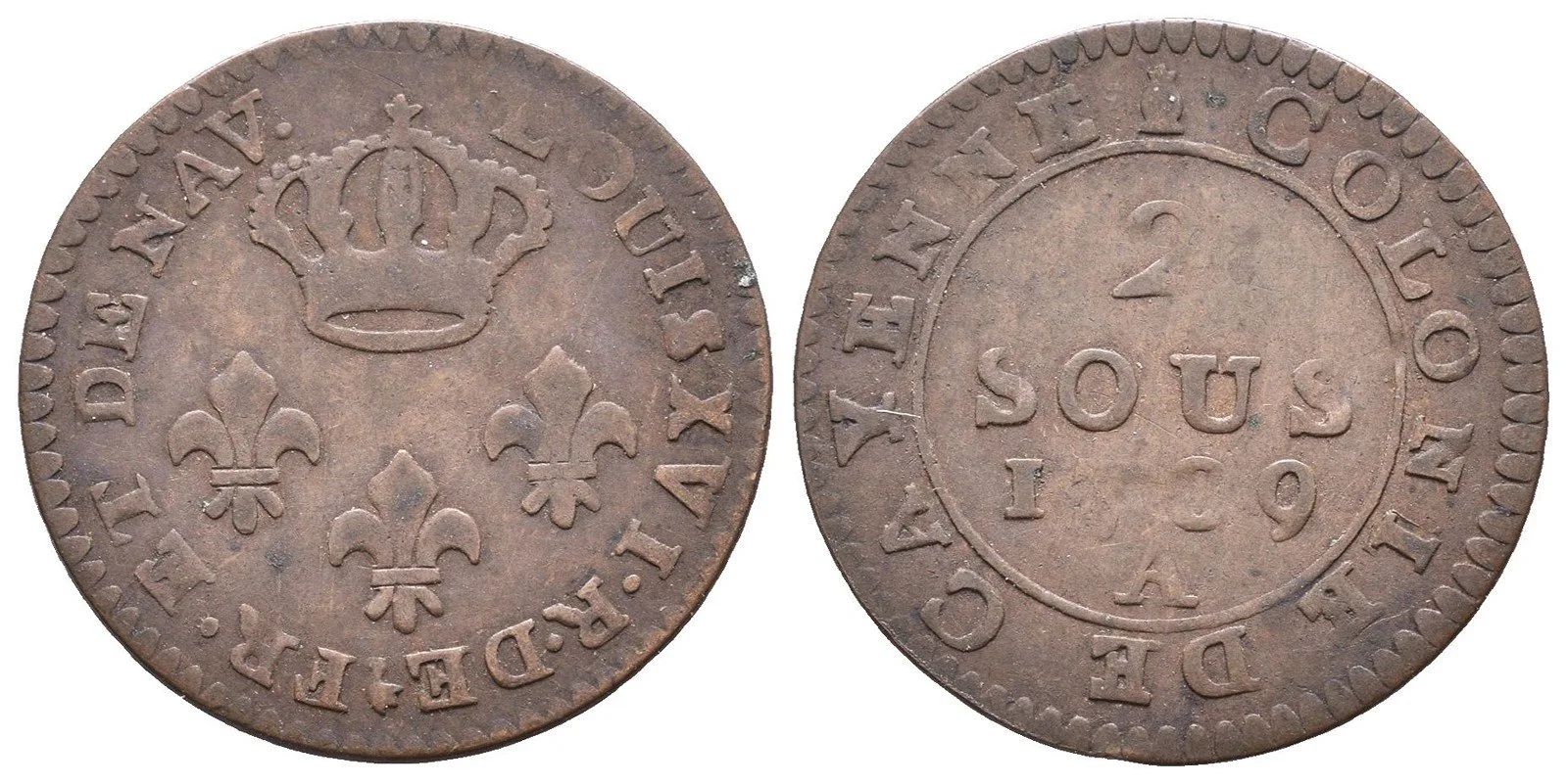 Guiana - Colonie de Cayenne, Louis XVI., 1774 - 1792 — 1