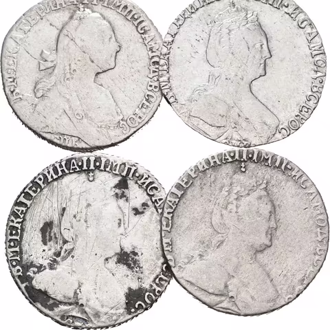 Grivennik 1767, 1779, 1784, 1785 SPB, St. Peterburg_4 ks