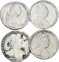 Grivennik 1767, 1779, 1784, 1785 SPB, St. Peterburg_4 ks — 1
