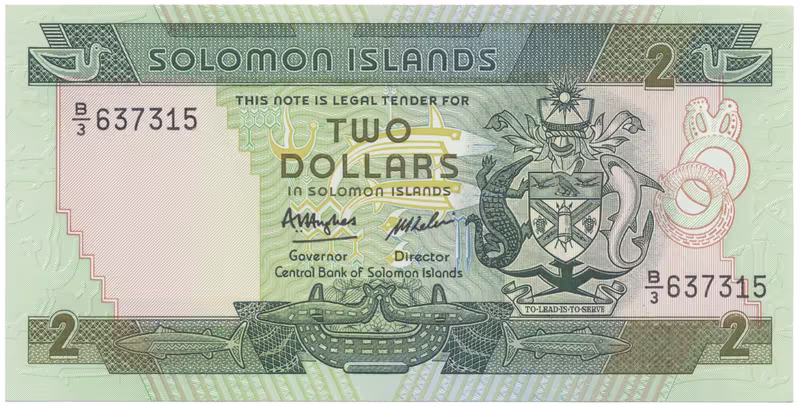 Šalamounovy ostrovy, 2 Dollars (1986), P.13