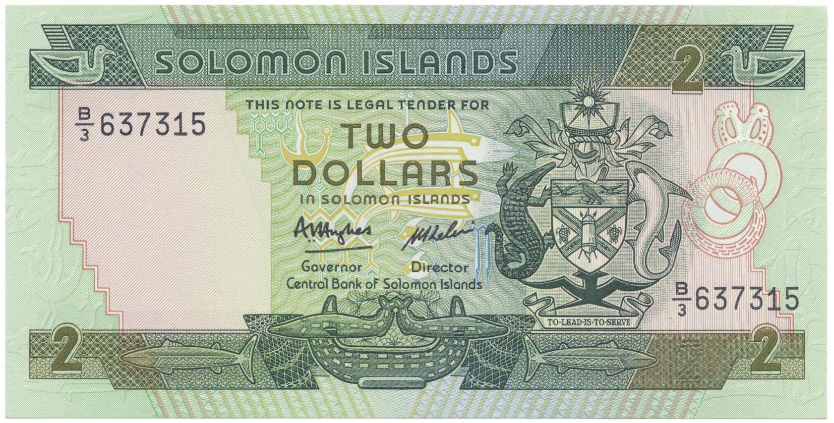 Šalamounovy ostrovy, 2 Dollars (1986), P.13