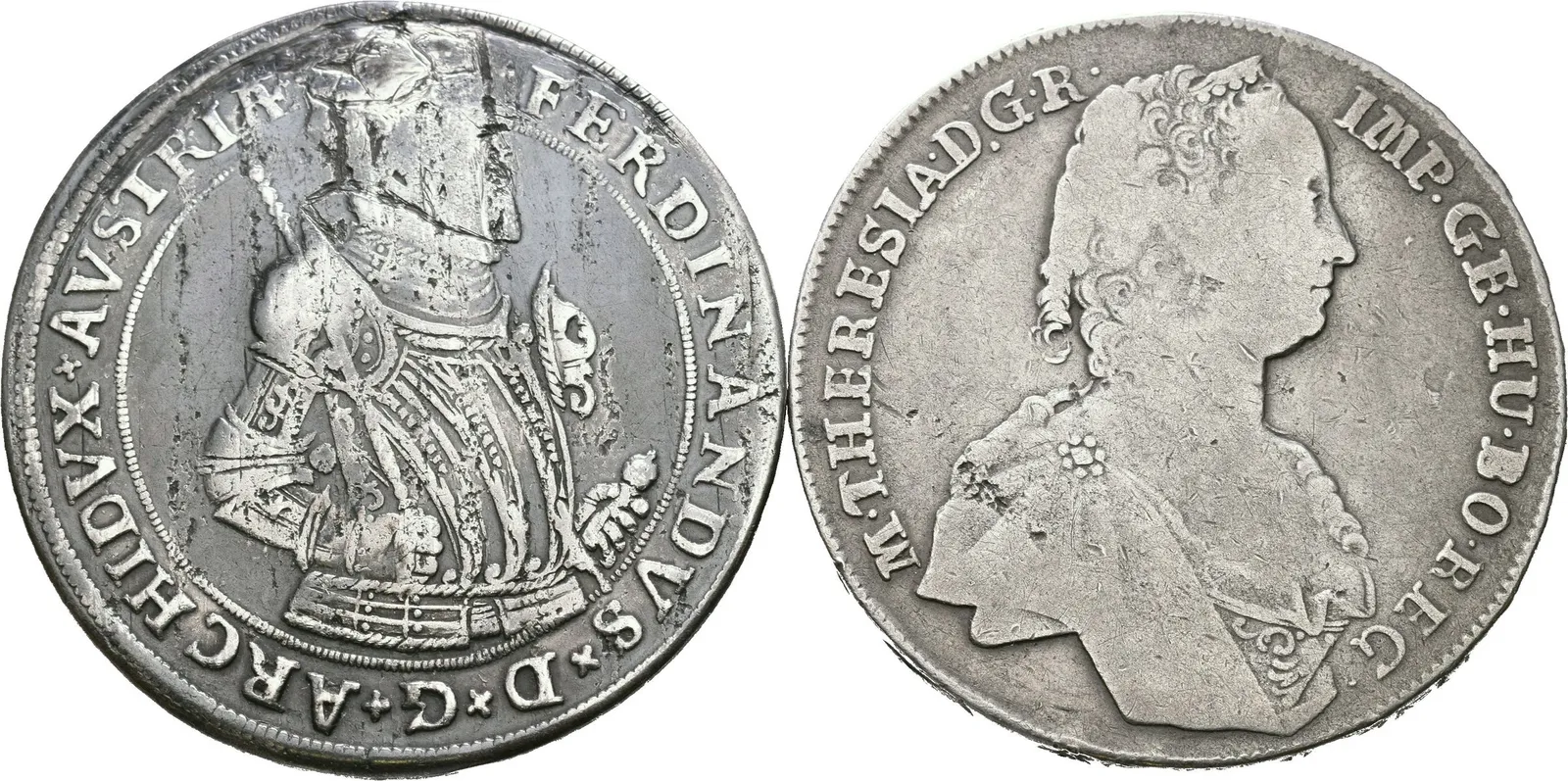 Soubor mincí - Arcivévoda Ferdinand Tyrolský, Tolar b.l., Hall, pod. — 1