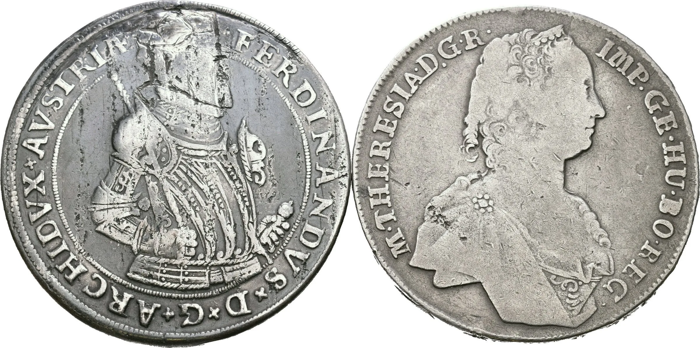 Soubor mincí - Arcivévoda Ferdinand Tyrolský, Tolar b.l., Hall, pod. — 1