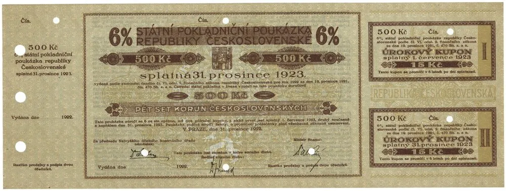 Státní pokladniční poukázky, 1919 - 1939 — 1