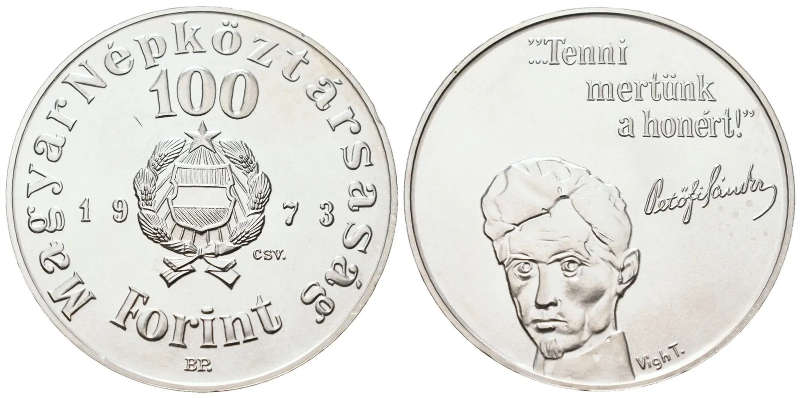 Maďarsko, 100 Forintů 1973 - Sándor Petőfi