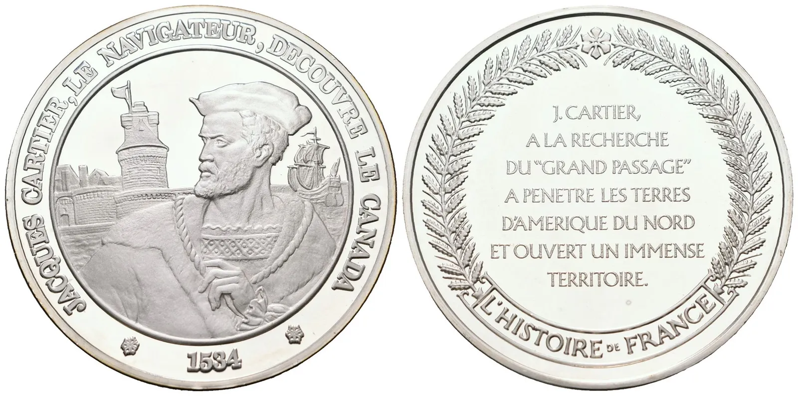 Francie - AR Medaile b.l. - Jacques Cartier