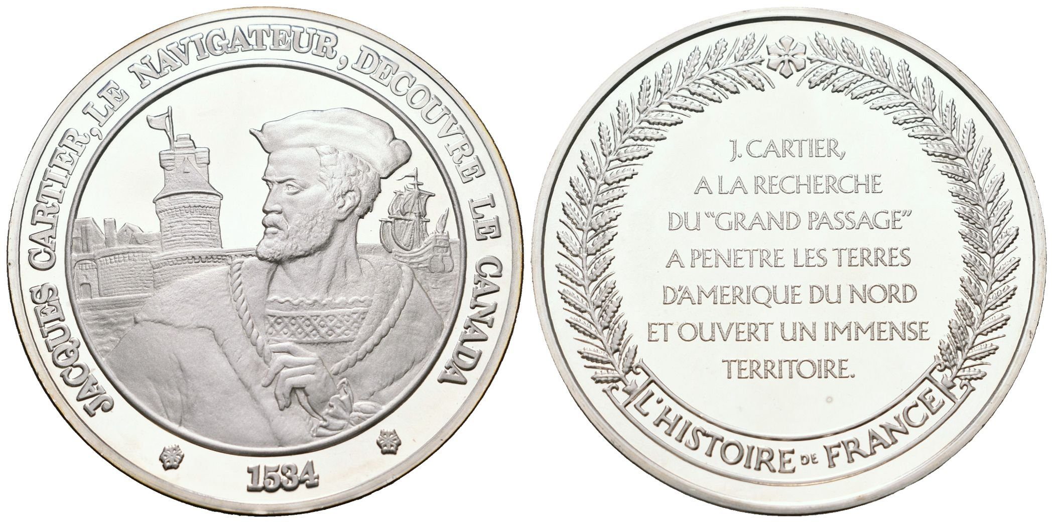 Francie - AR Medaile b.l. - Jacques Cartier