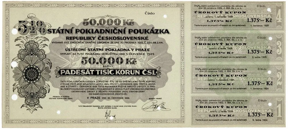 Státní pokladniční poukázky, 1919 - 1939 — 1