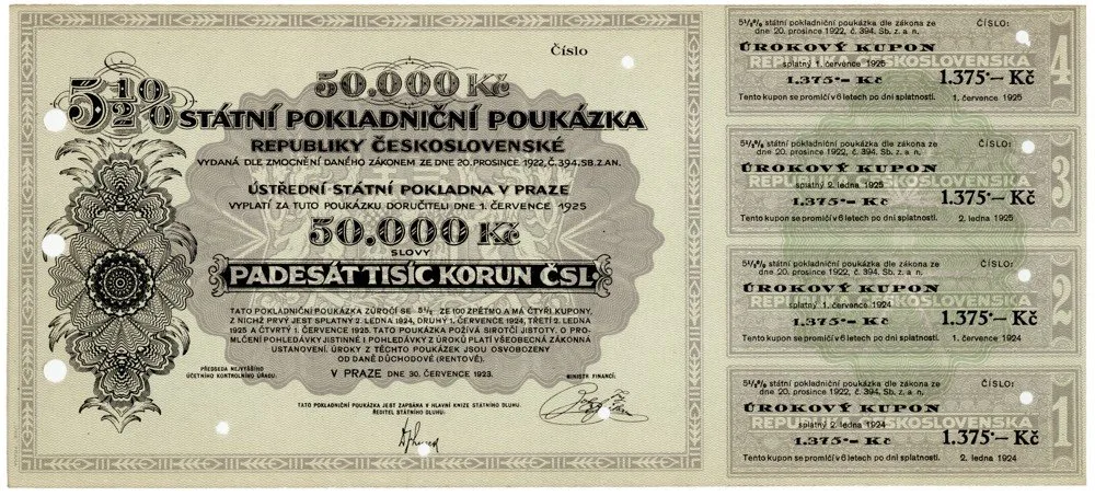 Státní pokladniční poukázky, 1919 - 1939 — 1