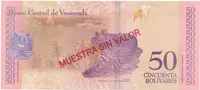 Venezuela, 50 Bolivares 2018, anulát - MUESTRA SIN VALOR, P.105as - fotografie 2