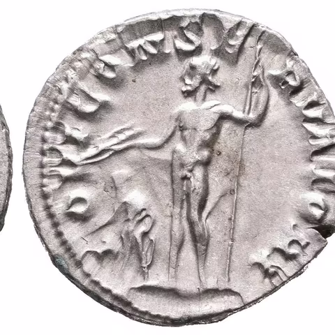 Antoninian, 238 - 239, Rv: IOVI CONSERVATORI, stojící Jupiter čelně hledí