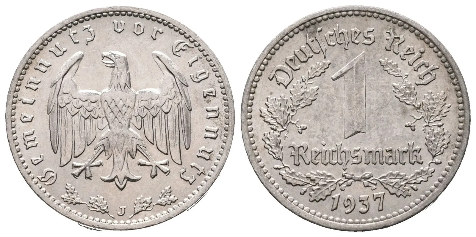 III. říše, 1 Marka 1937 J, Hamburg