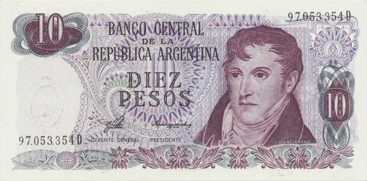 Argentina, 10 Pesos (1976~1983), P.300