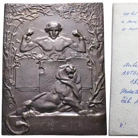 AE Plaketa 1918 - K výročí bitvy na Bílé hoře a vznik ČSR.