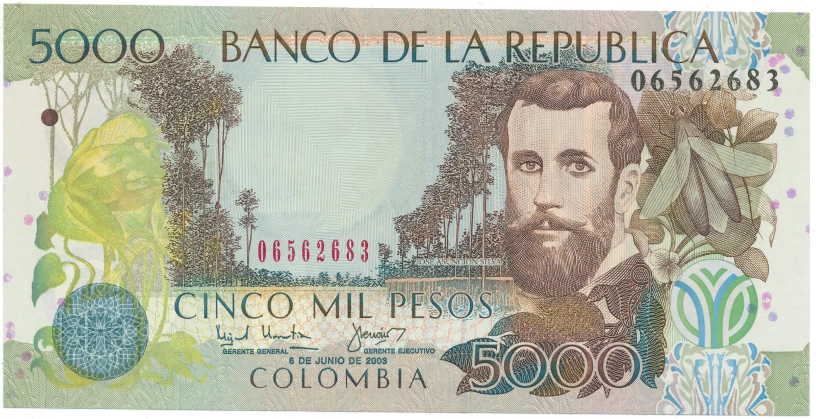 Kolumbie, 5000 Pesos 2003, P.452d