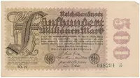 Německo, 500 Millionen Mark 1923, vodoznak Sterne, Ro.109h