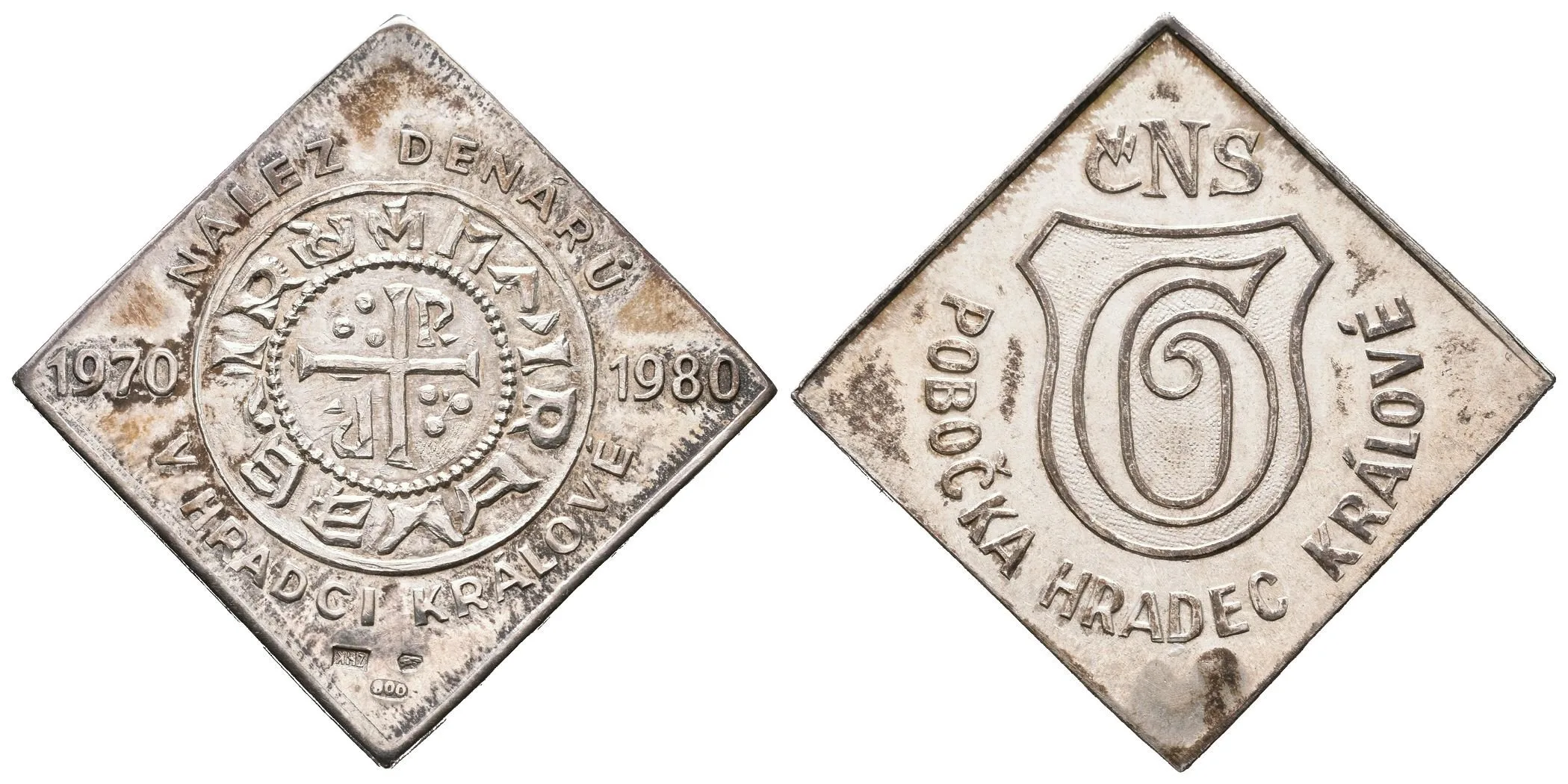 AR Klipa 1980 - 10. výročí nálezu denárů, Ag 0,900, 25,5 mm (6,37 g), — 1