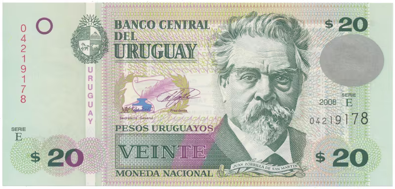 Uruguay, 20 Pesos Uruguayos 2008, P.86a
