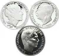 25 Ecu 1996-1998 - Charlotte, Adolphe a Henri de Luxembourg, — 1