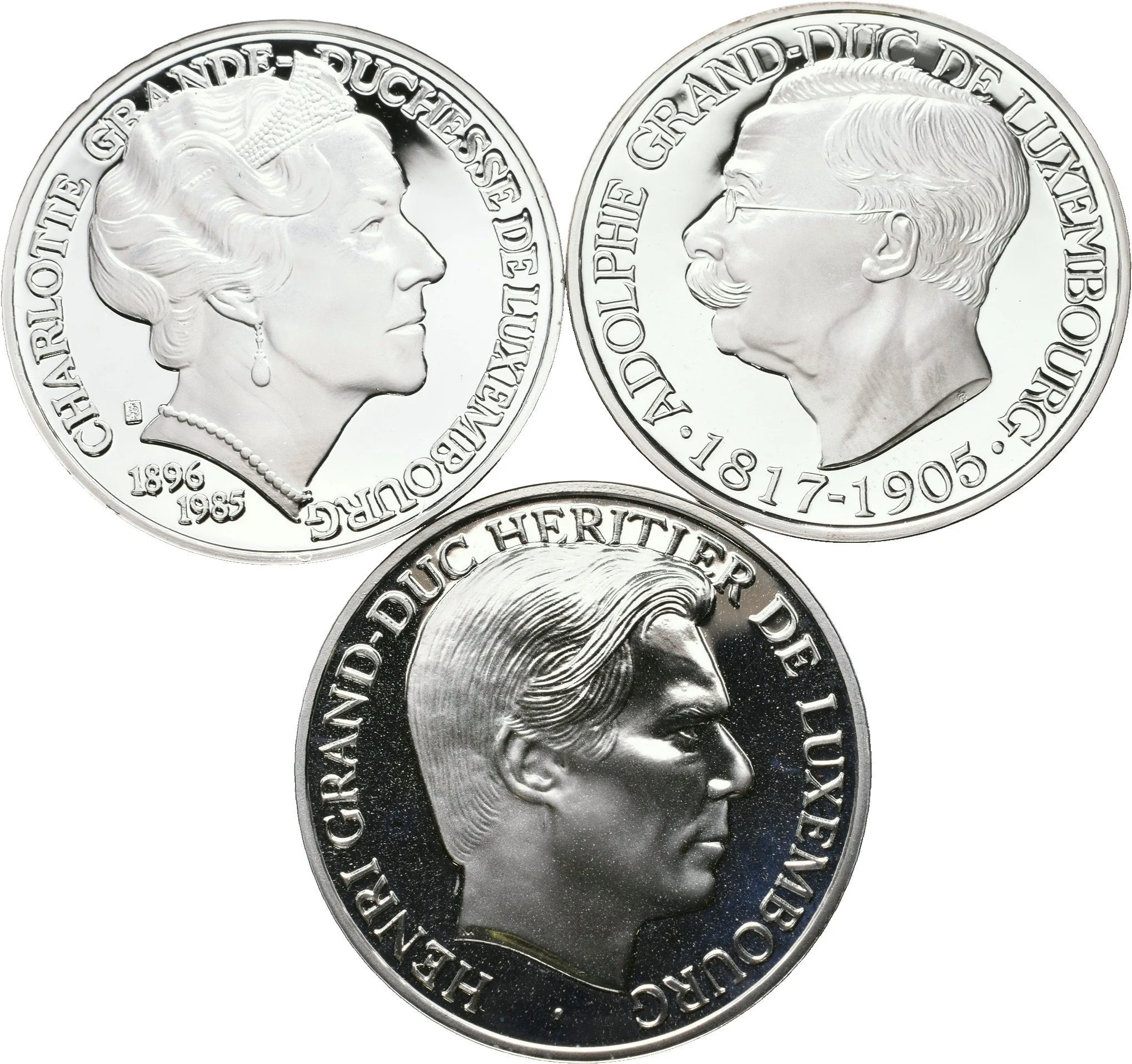 25 Ecu 1996-1998 - Charlotte, Adolphe a Henri de Luxembourg, — 1