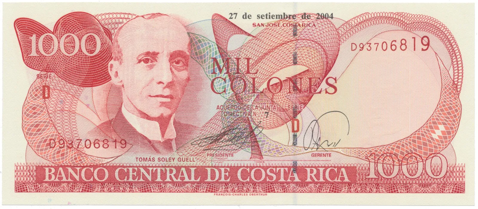 Kostarika, 1000 Colones 2004, P.264e
