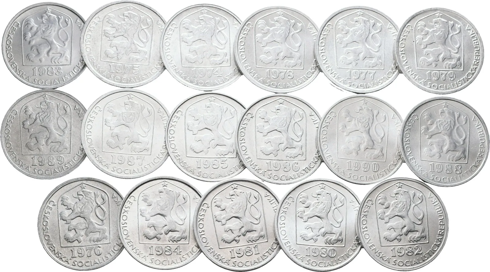 10 Haléř 1974-1990 lot