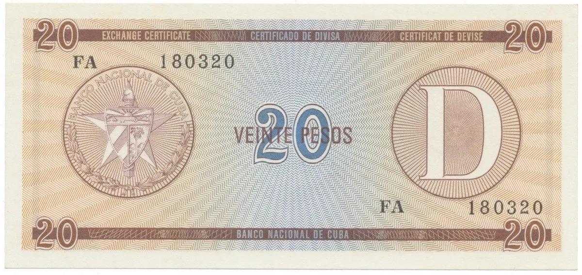 Kuba, 20 Pesos b.d., série D, P.FX31