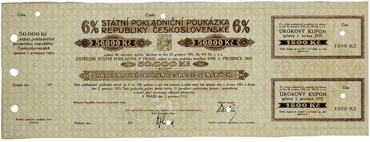 Státní pokladniční poukázky, 1919 - 1939 — 1